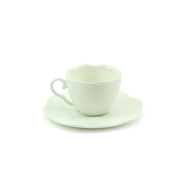 Conjunto de 4 Xicaras para Chá em Porcelana Butterfly Branco