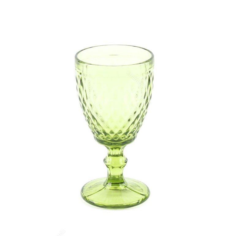 Conjunto de 6 Taças de Vidro para Bebidas Bico de Abacaxi Verde