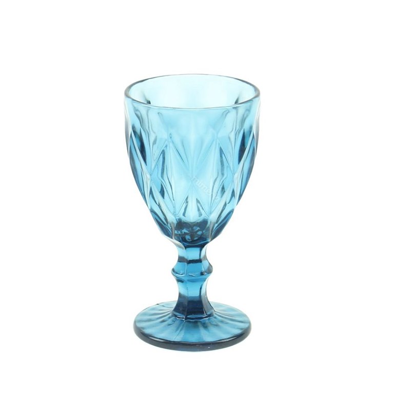 Conjunto de 6 Taças de Vidro para Bebidas Diamond Azul