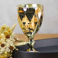 Conjunto de 6 Taças de Vidro para Bebidas Diamond Dourado