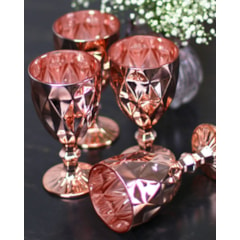 Conjunto de 6 Taças de Vidro para Bebidas Diamond Rose Gold