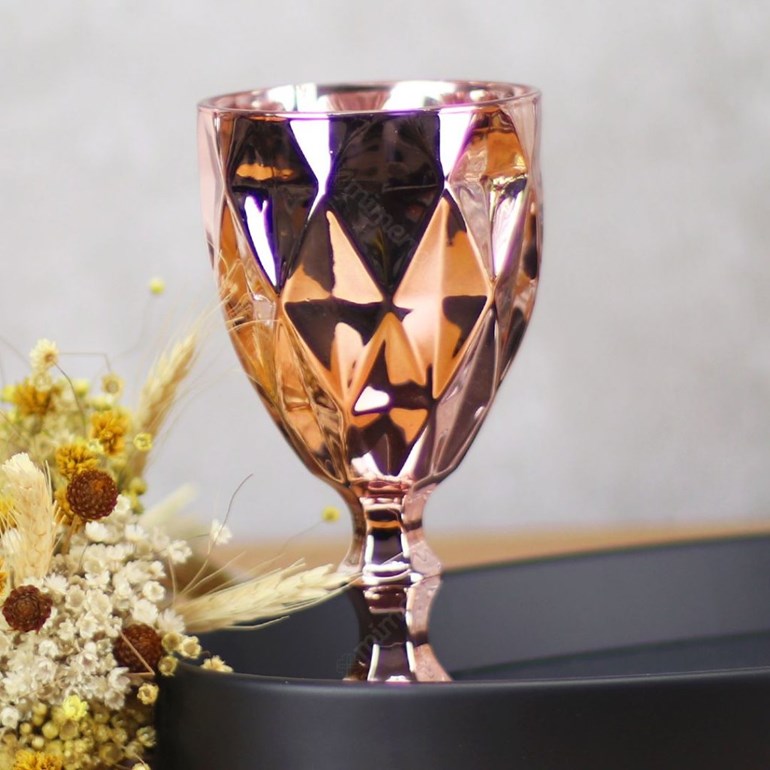 Conjunto de 6 Taças de Vidro para Bebidas Diamond Rose Gold