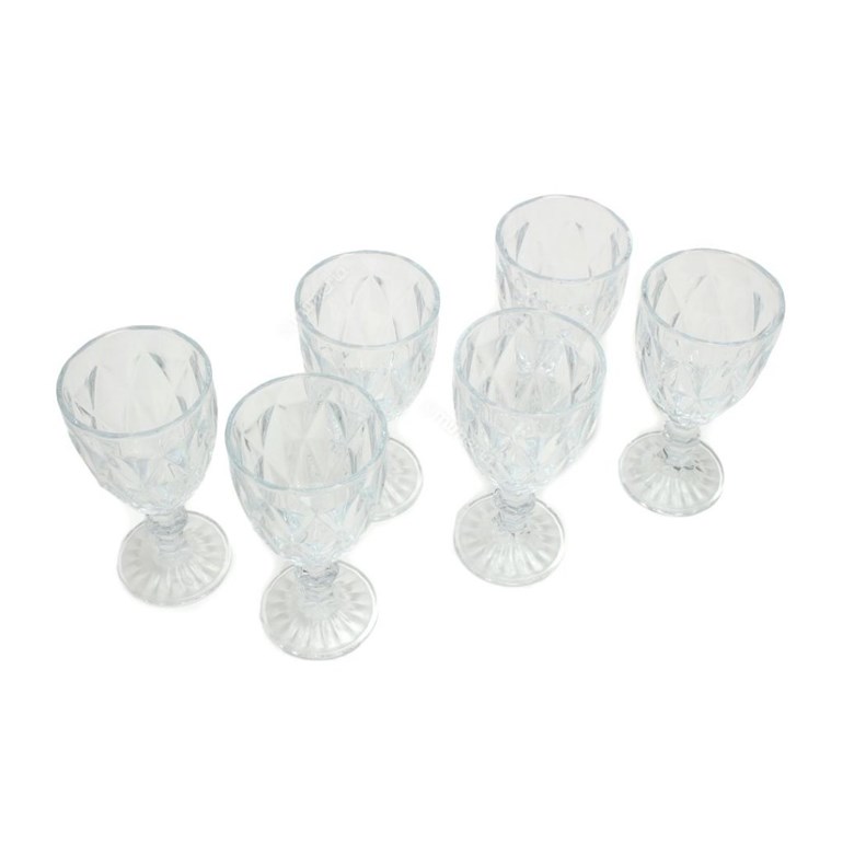 Conjunto de 6 Taças de Vidro para Bebidas Diamond Transparente