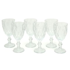 Conjunto de 6 Taças de Vidro para Bebidas Diamond Transparente