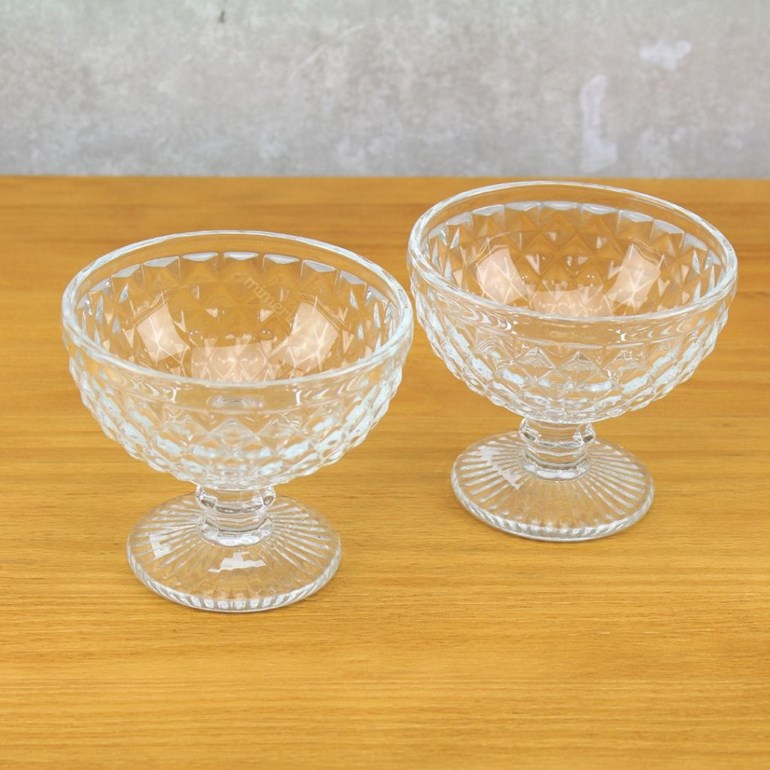 Conjunto de 6 Taças de Vidro para Sobremesas Bico de Abacaxi Transparente
