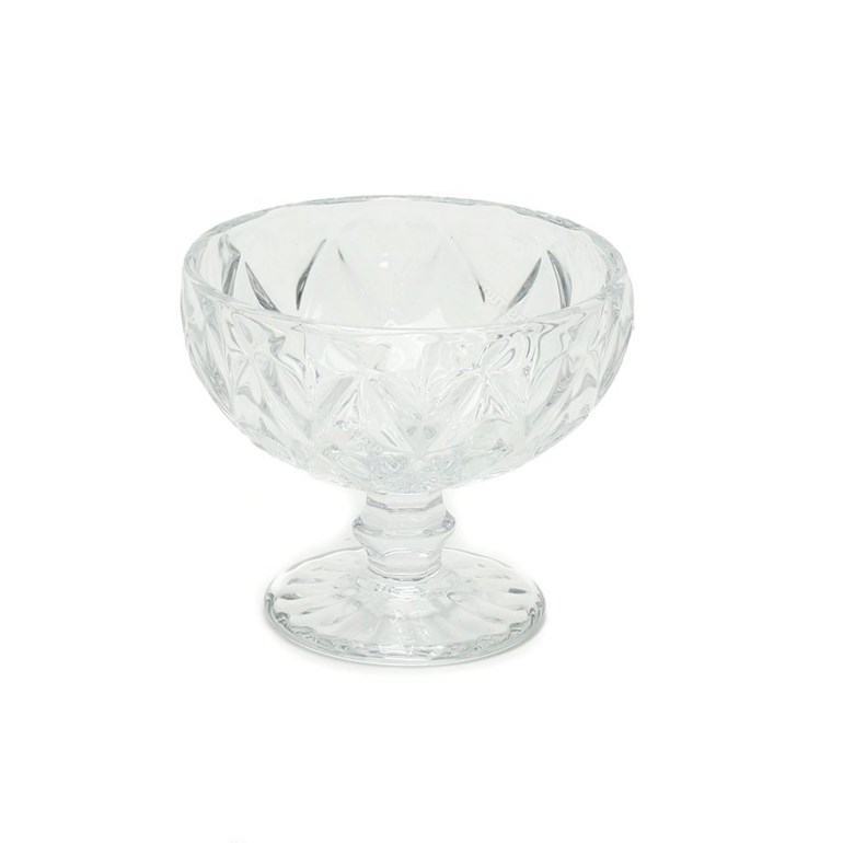 Conjunto de 6 Taças de Vidro para Sobremesas Diamond Transparente