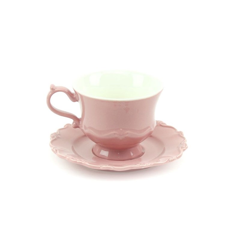 Conjunto de 6 Xícaras de Chá em Porcelana com Pires Fancy Rose