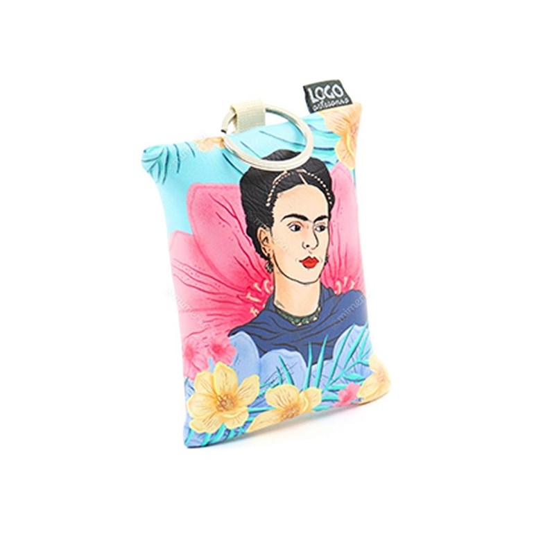 Eco Bag Dobrável Frida Kahlo Floral Azul