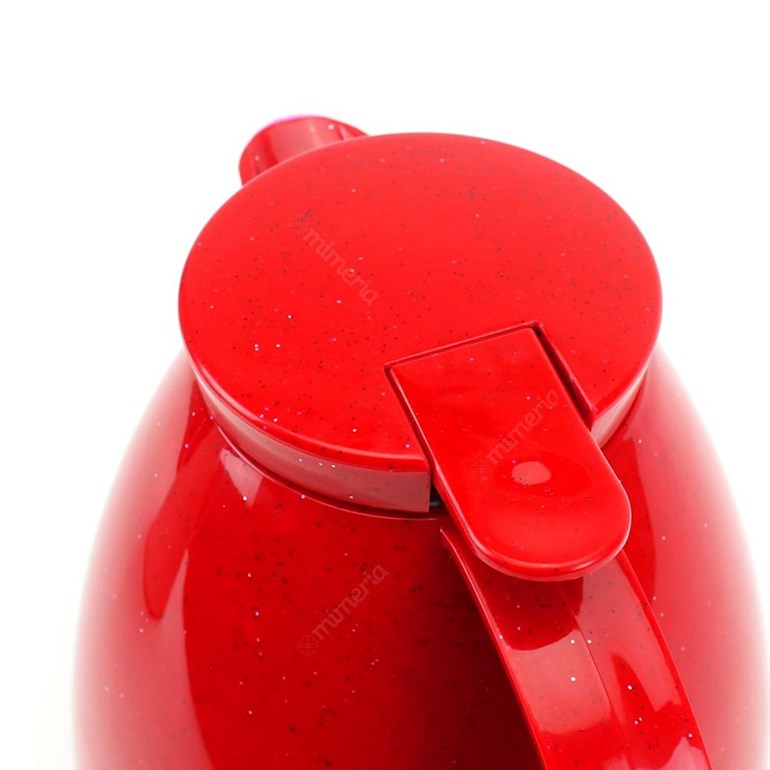 Garrafa Térmica Bule Viena com Gatilho 1 Litro Cerâmica Vermelha