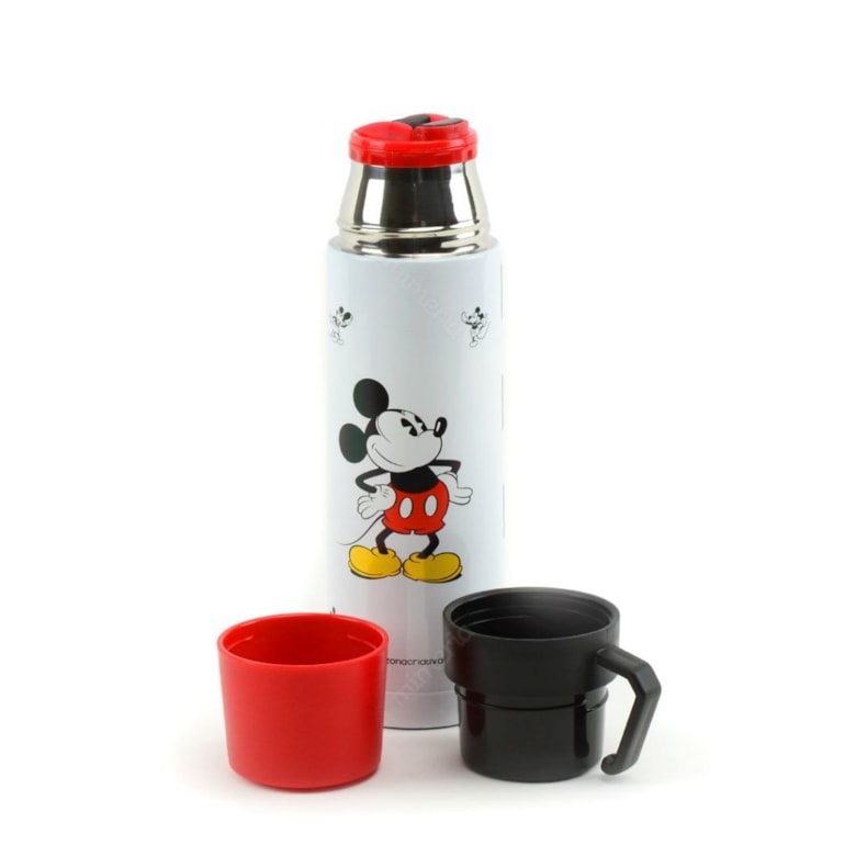 Garrafa Térmica com Xícara Mickey Xadrez 500 ml