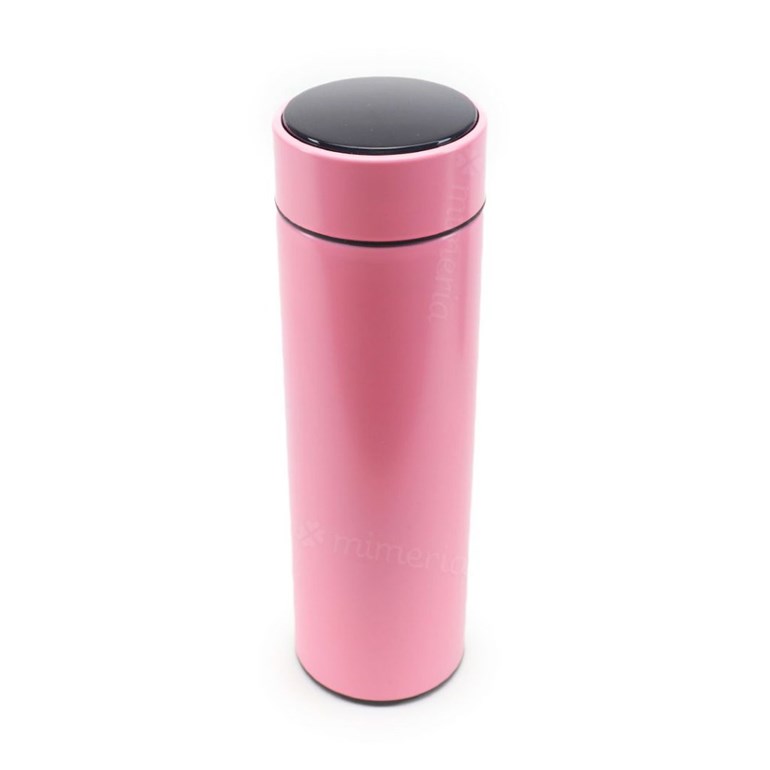 Garrafa Térmica de Inox com Infusor e Termômetro Digital Rosa 480 ml