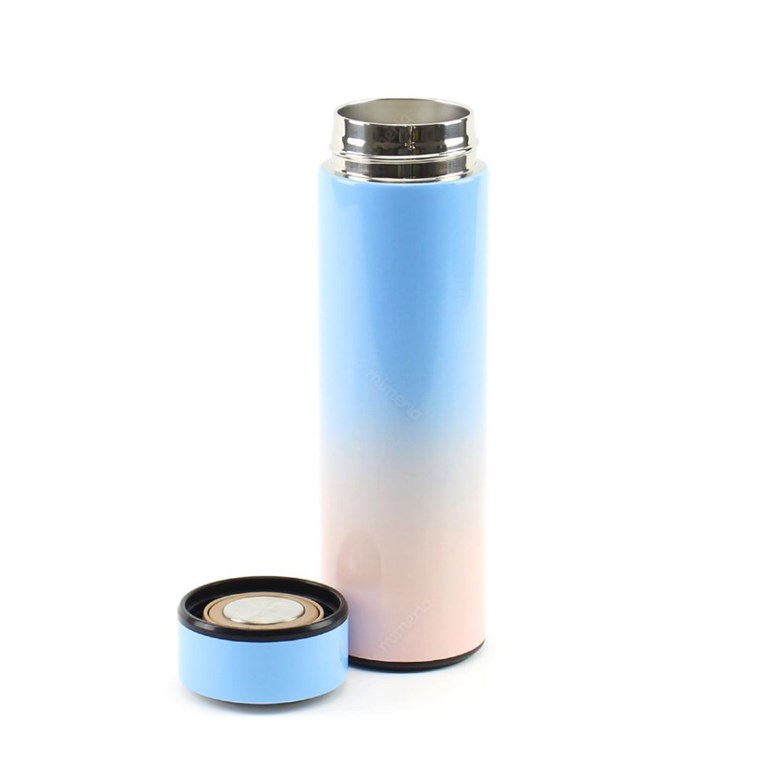 Garrafa Térmica de Inox com Infusor Tie Dye Azul e Rosê 500 ml