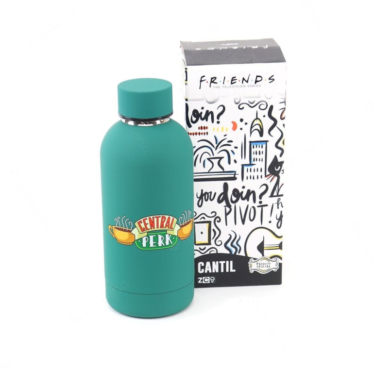 Garrafa Térmica Emborrachada Central Park Friends 400 ml