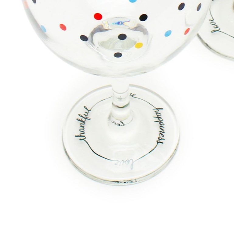 Kit 2 Taças de Gin de Vidro Mini Dots 655 ml