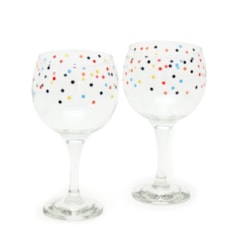 Kit 2 Taças de Gin de Vidro Mini Dots 655 ml