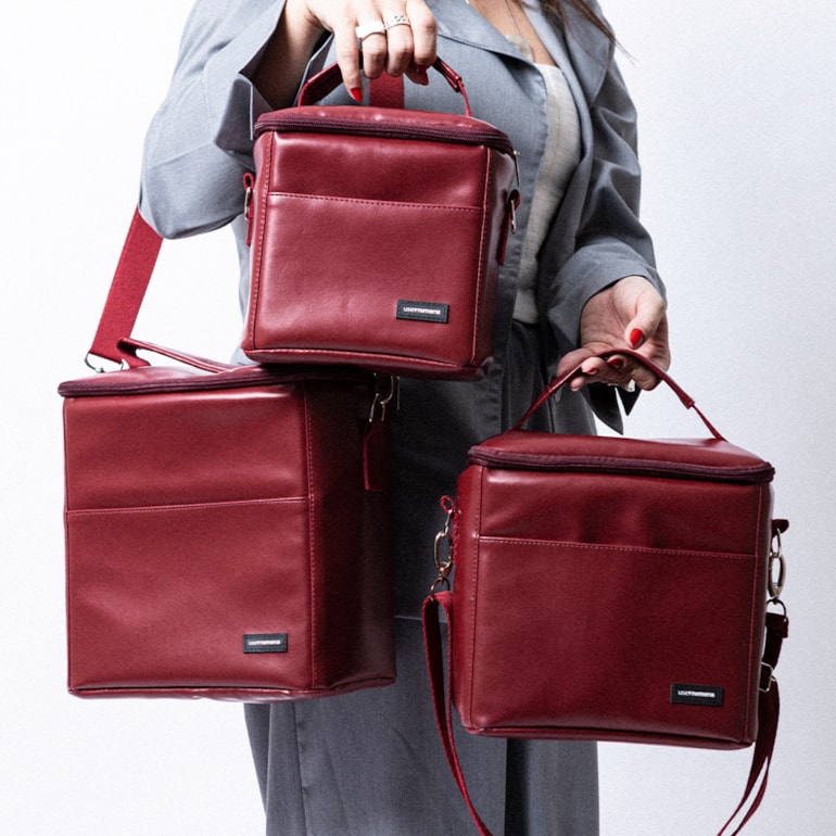 Kit 3 Bolsas Térmicas Moves Vermelho Cereja
