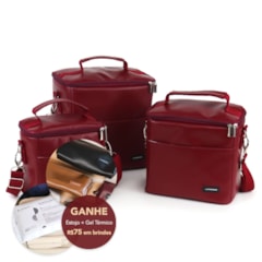 Kit 3 Bolsas Térmicas Moves Vermelho Cereja