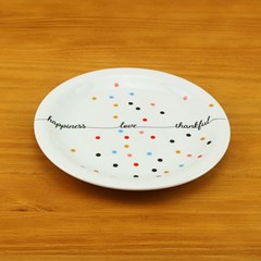 Kit 4 Pratos de Sobremesa de Porcelana Mini Dots