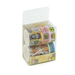 Kit 6 Fitas Adesivas Washi Tape Decorada Dogs & Cats