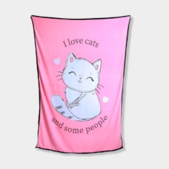 Kit Balde de Pipoca e Manta I Love Cats