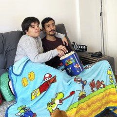 Kit Balde de Pipoca e Manta Super Mario