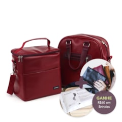 Kit Bolsa Madá Grande + Térmica Move Grande Vermelho Cereja