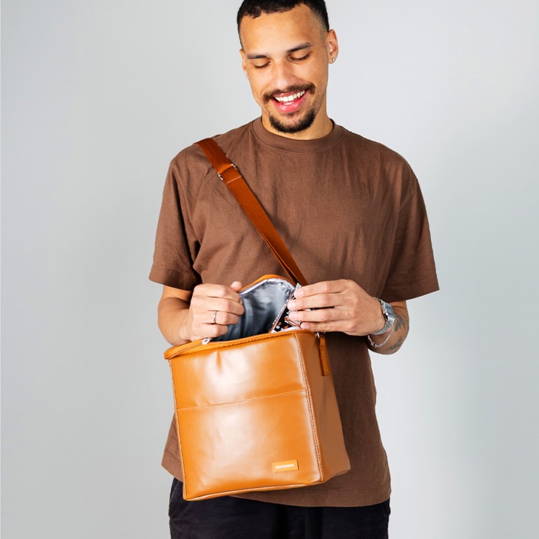 Kit Bolsa Madá Grande + Térmica Move Média Caramelo