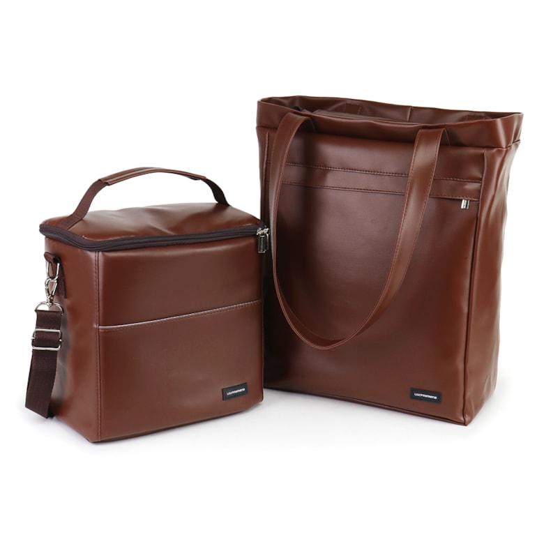 Kit Bolsa Sacola Pro + Térmica Move Grande Marrom Cacau