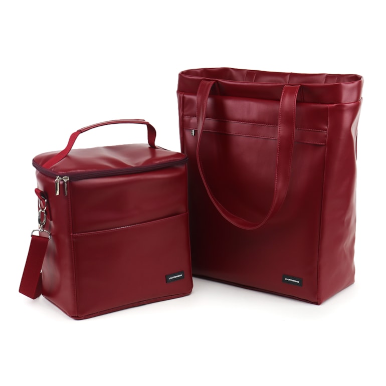 Kit Bolsa Sacola Pro + Térmica Move Grande Vermelho Cereja