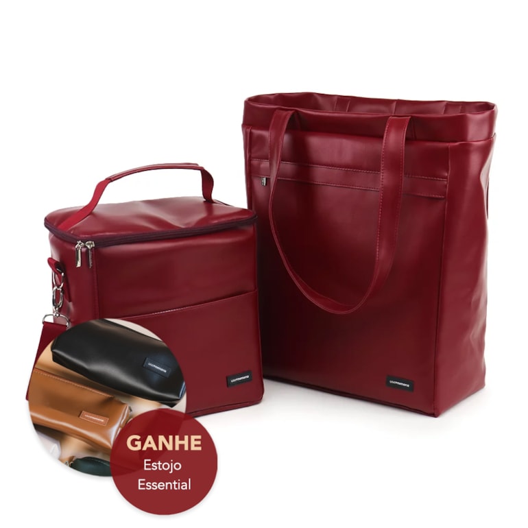 Kit Bolsa Sacola Pro + Térmica Move Grande Vermelho Cereja