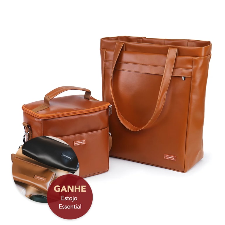 Kit Bolsa Sacola Pro + Térmica Move Média Caramelo