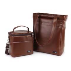 Kit Bolsa Sacola Pro + Térmica Move Média Marrom Cacau