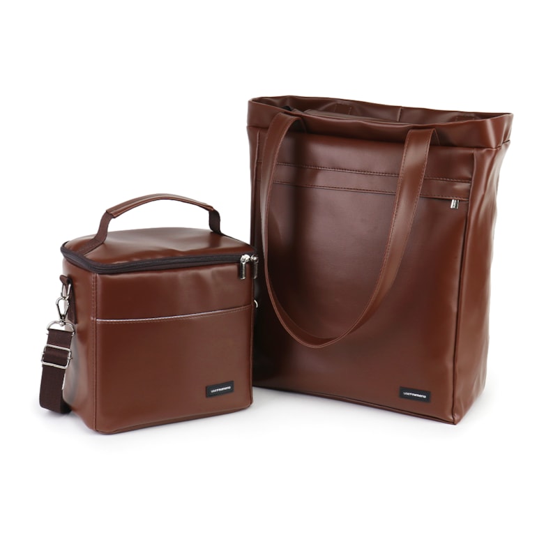 Kit Bolsa Sacola Pro + Térmica Move Média Marrom Cacau