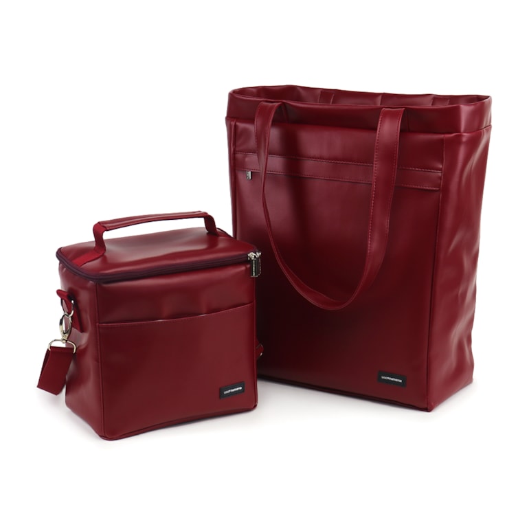 Kit Bolsa Sacola Pro + Térmica Move Média Vermelho Cereja