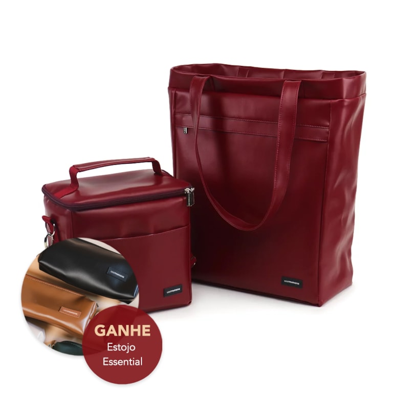 Kit Bolsa Sacola Pro + Térmica Move Média Vermelho Cereja