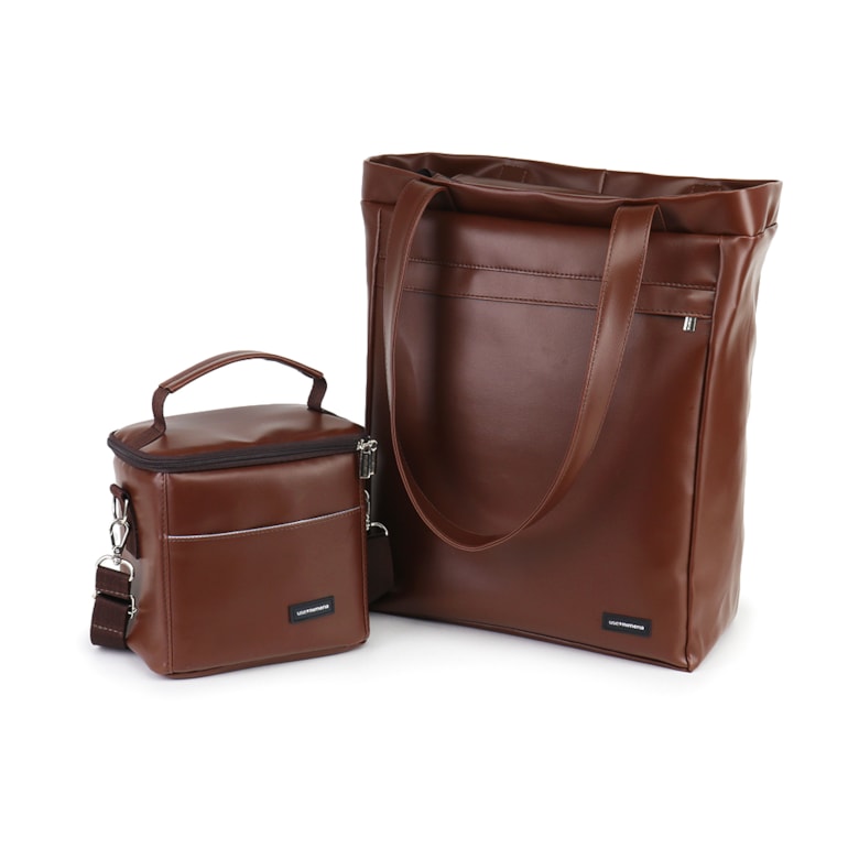 Kit Bolsa Sacola Pro + Térmica Move Mini Marrom Cacau
