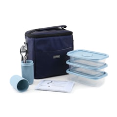 Kit Bolsa Térmica Move Azul Marinho 6 Peças Azul