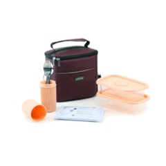 Kit Bolsa Térmica Move Mini Roxa 5 Peças Rosa