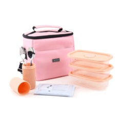 Kit Bolsa Térmica Move Rosa Candy 6 Peças Rosa