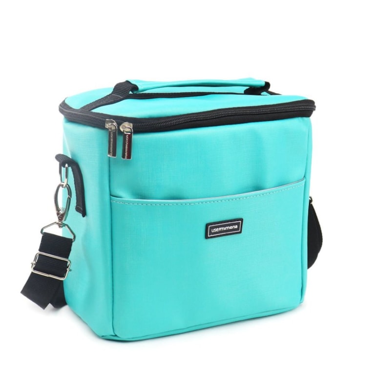 Kit Bolsa Térmica Move Verde Menta 6 Peças Azul