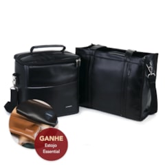 Kit Bolsa Tote Midi com Alça + Térmica Move Grande Preta