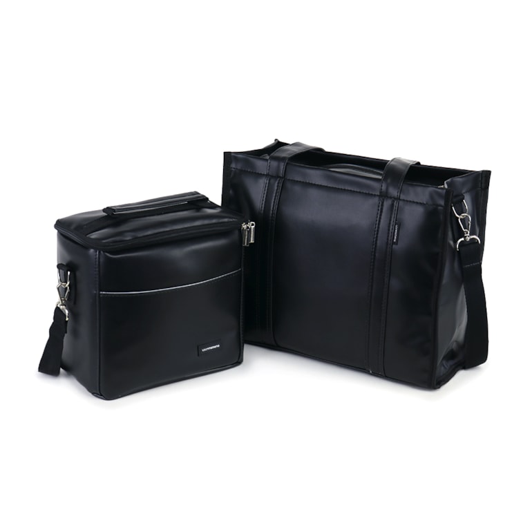 Kit Bolsa Tote Midi com Alça + Térmica Move Média Preta