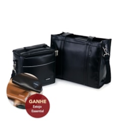 Kit Bolsa Tote Midi com Alça + Térmica Move Média Preta