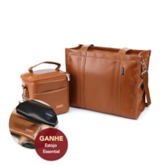 Kit Bolsa Tote Midi com Alça + Térmica Move Mini Caramelo