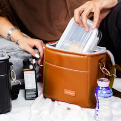 Kit Bolsa Tote Midi com Alça + Térmica Move Mini Caramelo