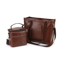 Kit Bolsa Tote Midi com Alça + Térmica Move Mini Marrom Cacau