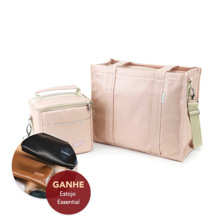 Kit Bolsa Tote Midi com Alça + Térmica Move Mini Nude