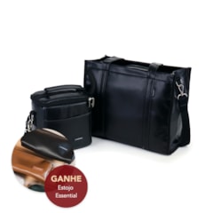 Kit Bolsa Tote Midi com Alça + Térmica Move Mini Preta