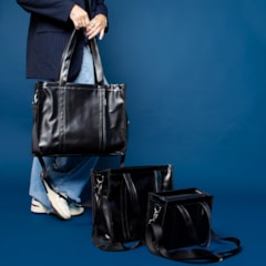 Kit Bolsa Tote Midi com Alça + Térmica Move Mini Preta