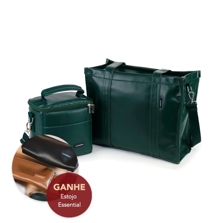 Kit Bolsa Tote Midi com Alça + Térmica Move Mini Verde Oliva